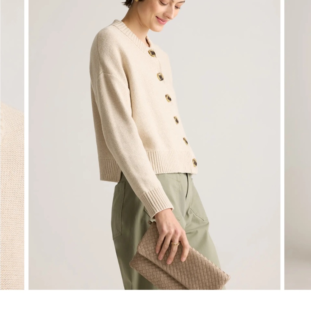 Quince Cream Button-Front Knit Cardigan - Picture 5 of 7